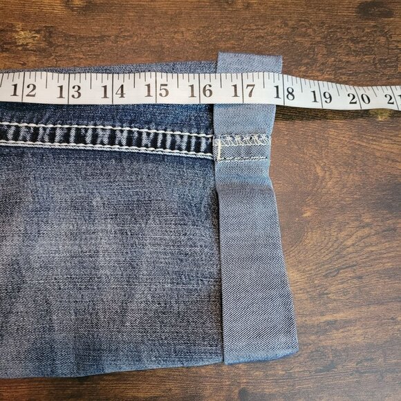 Amethyst Jeans Size 14 Jennifer Cuffed Low Rise Medium Dark Wash Stretch - Picture 9 of 11